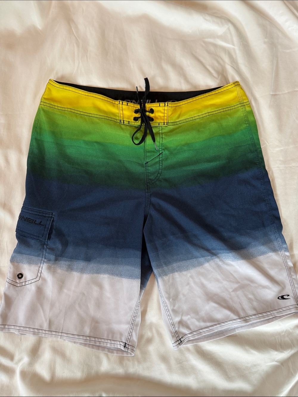 O'Neill Men’s Yellow-Green-Blue Gradient Board Shorts